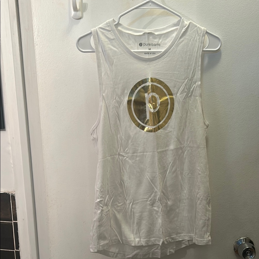 Pure Barre White Sleeveless Tank Top